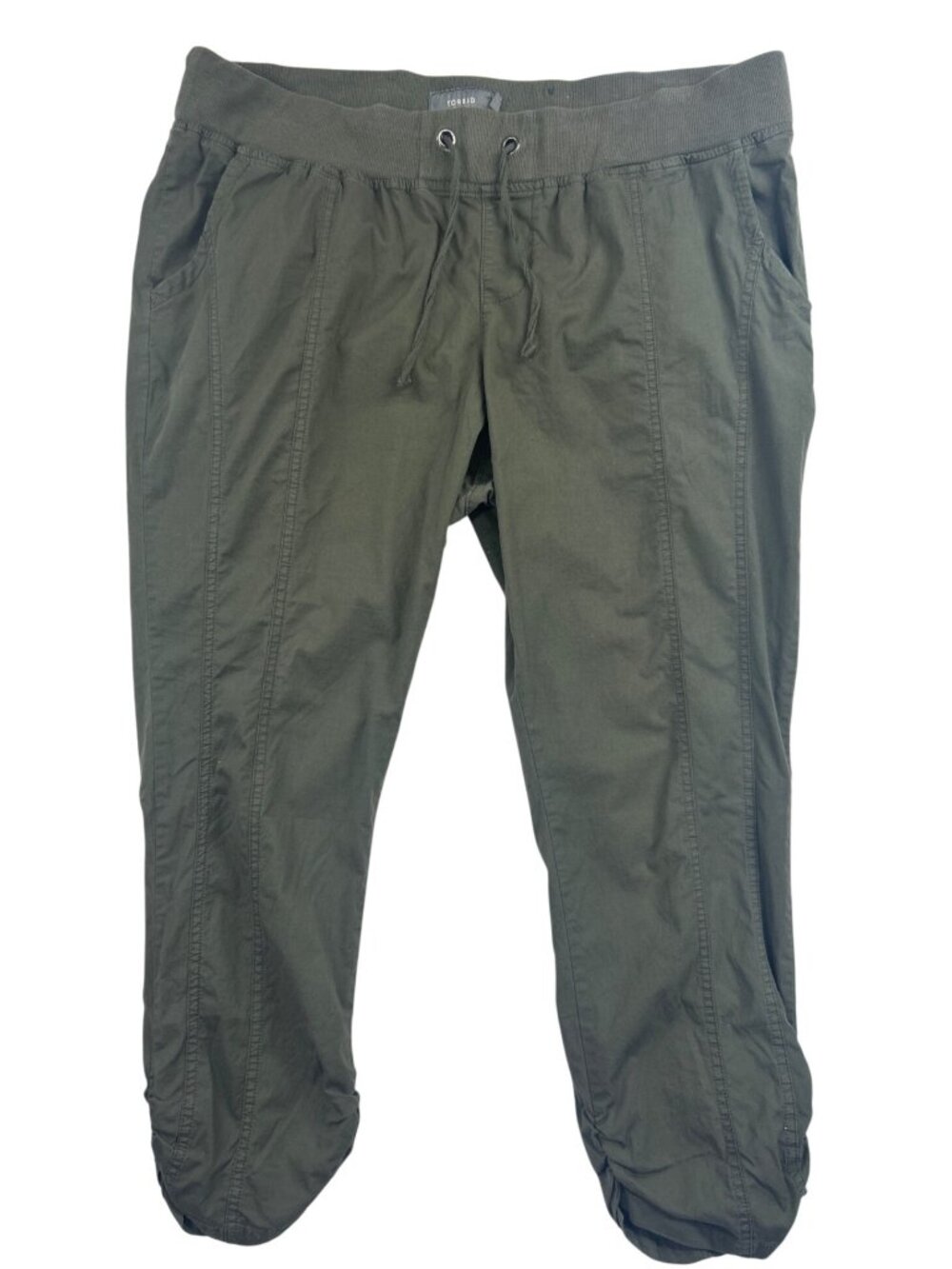Torrid Jogger Pants Sz 12 Olive Green Cropped Elastic Waist Relaxed Athleisure
